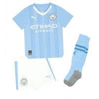 Echipament fotbal Manchester City Jeremy Doku #11 Tricou Acasa 2023-24 pentru copii maneca scurta (+ Pantaloni scurti)